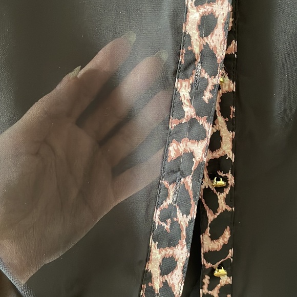 Sheer loose blouse Cover up Top Stella Tweed long sleeve size S - Picture 9 of 10